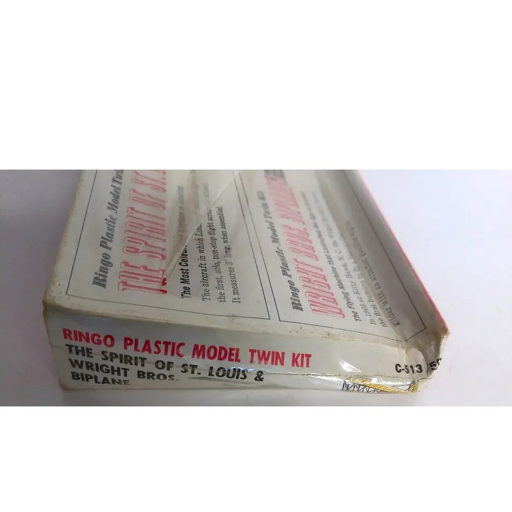 Vintage Ringo Plastic Model Twin Kit Spirit of St Louis Wright Bros Biplane New